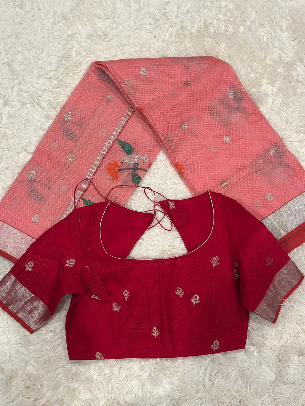 Peach - Zari Kota Saree