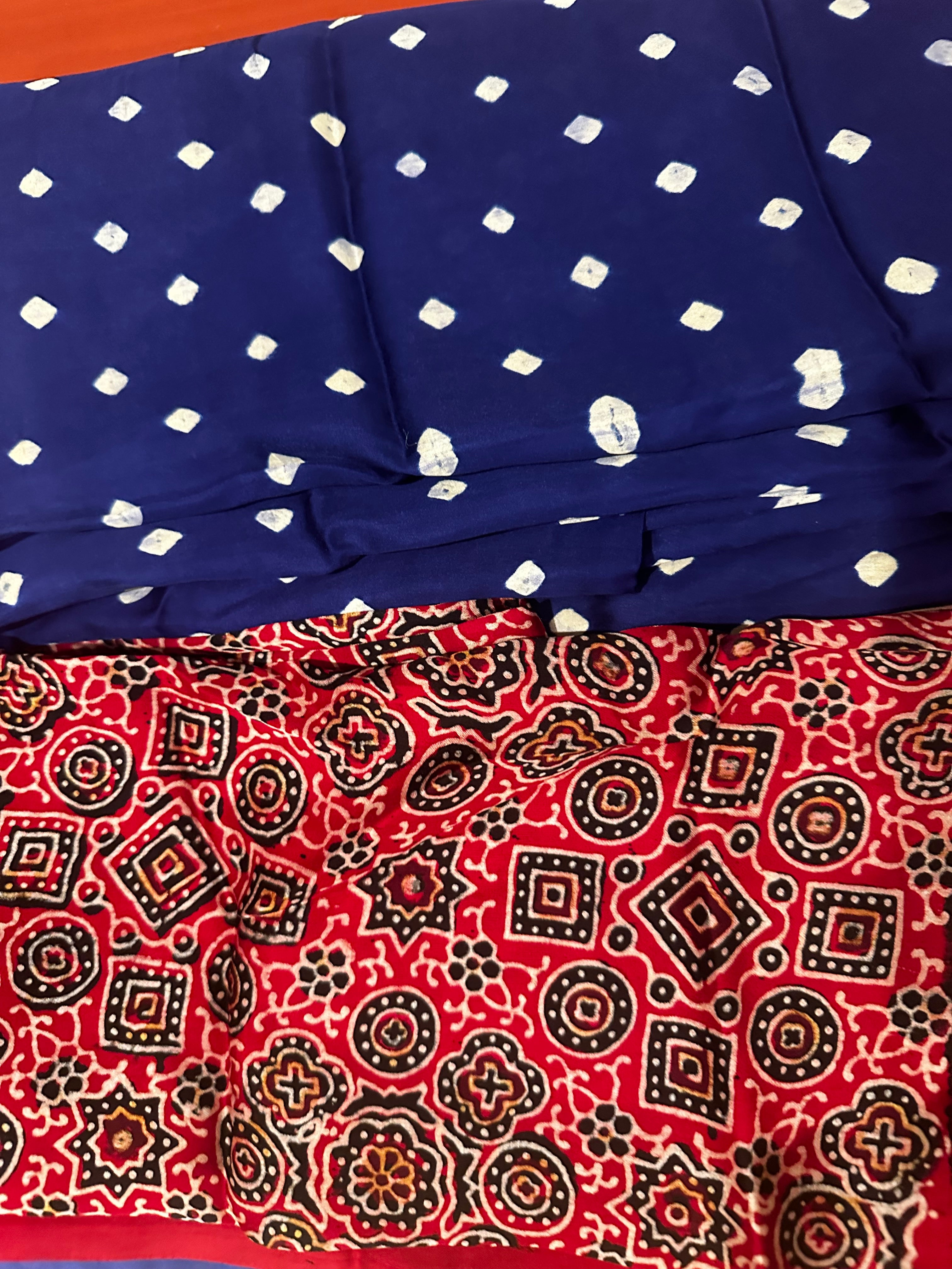 Blue & Red - Bandhani Ajrak