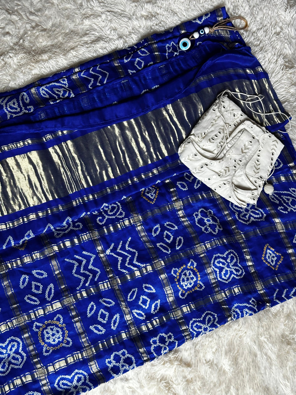 Royal Blue Gharchola ( Gajji Silk)