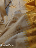 Beige and Yellow - Gadwal Silk Saree