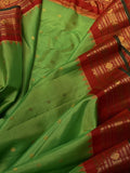 Parrot Green and Red - Gadwal Silk Saree