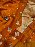 Rusty Orange - Banarasi Katan Silk