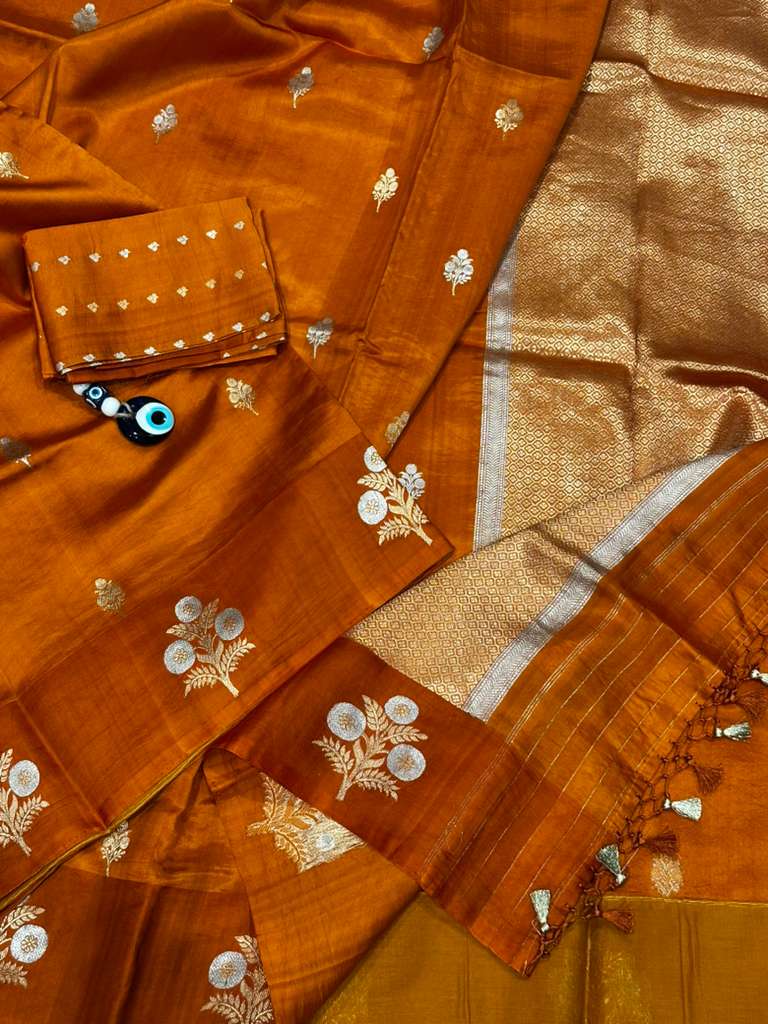 Rusty Orange - Banarasi Katan Silk