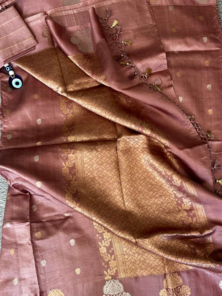 Mauve - Banarasi Katan Silk Saree