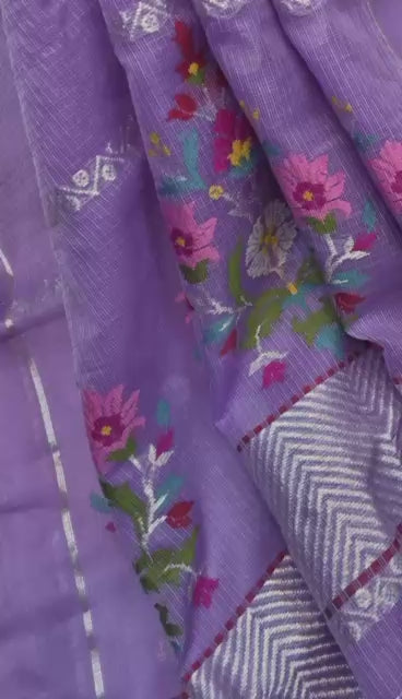 Lavendar Zari Kota Saree